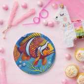 Farbige Poisson Pappteller (Party)
