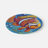 Farbige Poisson Pappteller (Schrägansicht)