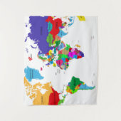Farbige politische Weltkarte Wandteppich (Vorderseite)