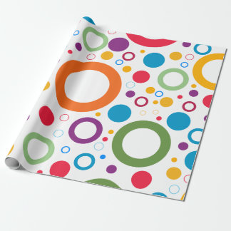 Farbige Polka Dot Circles Wrapping Paper Geschenkpapier