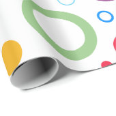 Farbige Polka Dot Circles Wrapping Paper Geschenkpapier (Rolleneckpunkt)