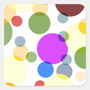 Farbige Polka Dots Design Quadratischer Aufkleber