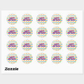 Farbige Polka Dots Runder Aufkleber (Blatt)