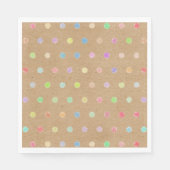 Farbige Polka-Punkte auf Imitate Kraft Papier Hint Serviette (Vorderseite)
