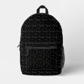 farbige Polka-Punkte in schwarz Bedruckter Rucksack (Vorderseite)