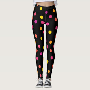 Farbige Polka-Punkte Leggings