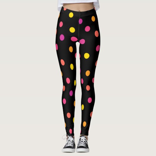 Farbige Polka-Punkte Leggings (Vorderseite)