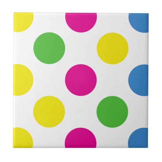 Farbige Polka-Punkte, Polka-Dot-Muster, gepunktet Fliese (Vorderseite)