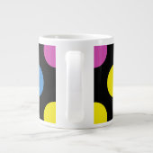 Farbige Polka-Punkte, Polka-Dot-Muster, gepunktet Jumbo-Tasse (Rückseite)