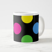 Farbige Polka-Punkte, Polka-Dot-Muster, gepunktet Jumbo-Tasse (Vorderseite Rechts)
