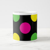 Farbige Polka-Punkte, Polka-Dot-Muster, gepunktet Jumbo-Tasse (Vorderseite)