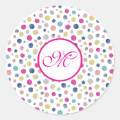 farbige Polka-Punkte Runder Aufkleber (Vorderseite)