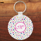 farbige Polka-Punkte Schlüsselanhänger (Vorderseite)