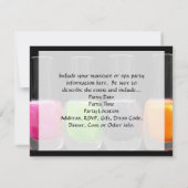 Farbige polnische Flaschen, Nail Salon Manicure Pa Einladung (Rückseite)