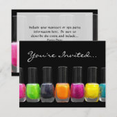 Farbige polnische Flaschen, Nail Salon Manicure Pa Einladung (Vorne/Hinten)
