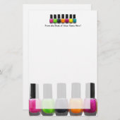Farbige polnische Nail-Flaschen, Nail Salon Briefpapier (Vorne/Hinten)