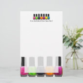 Farbige polnische Nail-Flaschen, Nail Salon Briefpapier (Stehend Vorderseite)