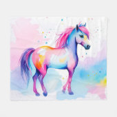 Farbige Pony 2 Fleecedecke (Vorderseite (Horizontal))