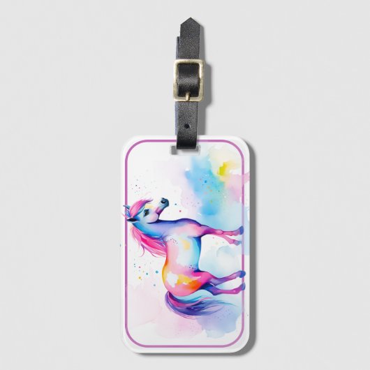 Farbige Pony 2 Gepäckanhänger (Vorderseite Vertikal)