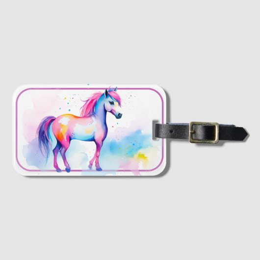 Farbige Pony 2 Gepäckanhänger (Vorderseite (Horizontal))