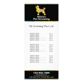 Farbige Poodle Pet Grooming Price List Werbekarte (Vorne)