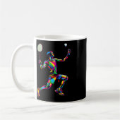 Farbige Pop-Art-Badminton-Spieler-Shuttle-Badminto Kaffeetasse (Links)