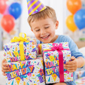 Farbige Pop-Art Frohe Geburtstag Geschenkpapier