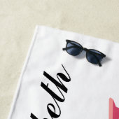 Farbige Pop Art Rooster Personalisiertes Badetuch (Beispiel)