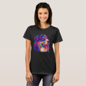 Farbige Pop Australian Shepherd Portrait Aussie 2 T-Shirt (Vorne ganz)
