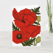 Farbige Poppies blank Karte (Vorderseite)