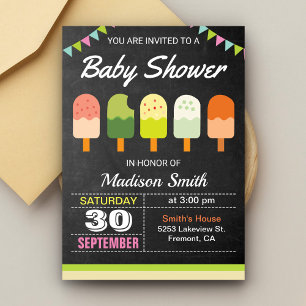 Farbige Popsicle-Baby-Shower-Einladung Einladung
