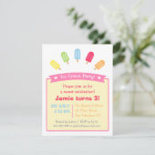 Farbige Popsicle Summer Party Einladungen (Stehend Vorderseite)