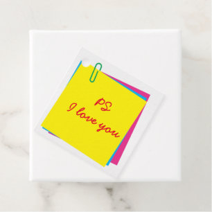 Farbige Post es Notizen mit PS I Liebe Sie und Nam Geschenkanhänger
