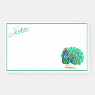 Farbige Post-it-Notizen mit Pfau-Muster Post-it Klebezettel