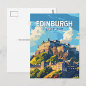 Farbige Postkarte von Edinburgh Schottland (Vorne/Hinten)