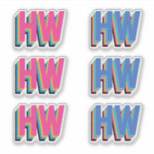 Farbige Preppy Rainbow Color Initial Aufkleber (Vorderseite)