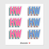 Farbige Preppy Rainbow Color Initial Aufkleber (Blatt)