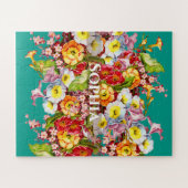 Farbige Primrosen Niedliche Blütenfeder Personalis Puzzle (Horizontal)