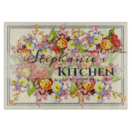 Farbige Primrosen Niedliche Blütenfeder Personalis Schneidebrett