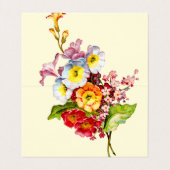 Farbige Primrosen Niedliche Blütenfeder Personalis Visitenkarten (Innenseite Aufgefaltet)