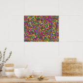 Farbige psychedelische Abstraktion  Poster (Küche)