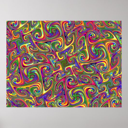 Farbige psychedelische Abstraktion  Poster (Vorne)