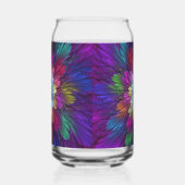 Farbige psychedelische Blumen-Abstract-Fraktal-Kun Dosenglas (Links)