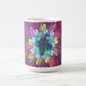 Farbige psychedelische Blumen-Abstract-Fraktal-Kun Kaffeetasse (Mittel)