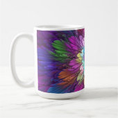 Farbige psychedelische Blumen-Abstract-Fraktal-Kun Kaffeetasse (Links)