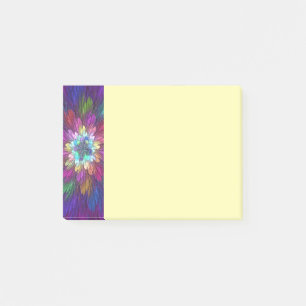 Farbige psychedelische Blumen-Abstract-Fraktal-Kun Post-it Klebezettel