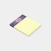 Farbige psychedelische Blumen-Abstract-Fraktal-Kun Post-it Klebezettel (angewinkelt)