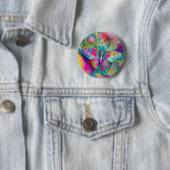 Farbige psychedelische Butterfly und Blumen Button (Beispiel)