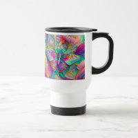 Farbige psychedelische Butterfly und Blumen