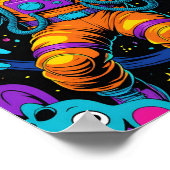 Farbige psychedelische Clown-Astronaut-Kunst Poster (Ecke)